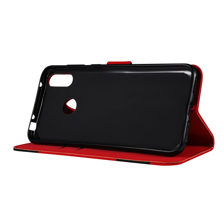 Fabric Stitching Embroidery Horizontal Flip Leather Case With Holder & Card Slots & Wallet for Huawei Y7 Prime / Y7