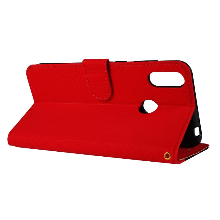 Fabric Stitching Embroidery Horizontal Flip Leather Case With Holder & Card Slots & Wallet for Huawei Y7 Prime / Y7