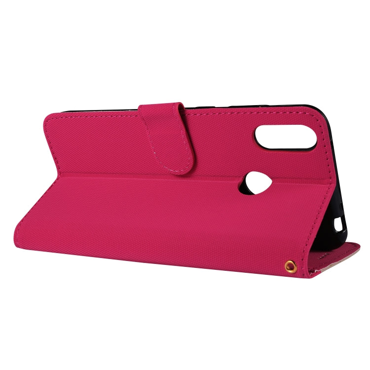 Fabric Stitching Embroidery Horizontal Flip Leather Case With Holder & Card Slots & Wallet for Huawei Y7 Prime / Y7