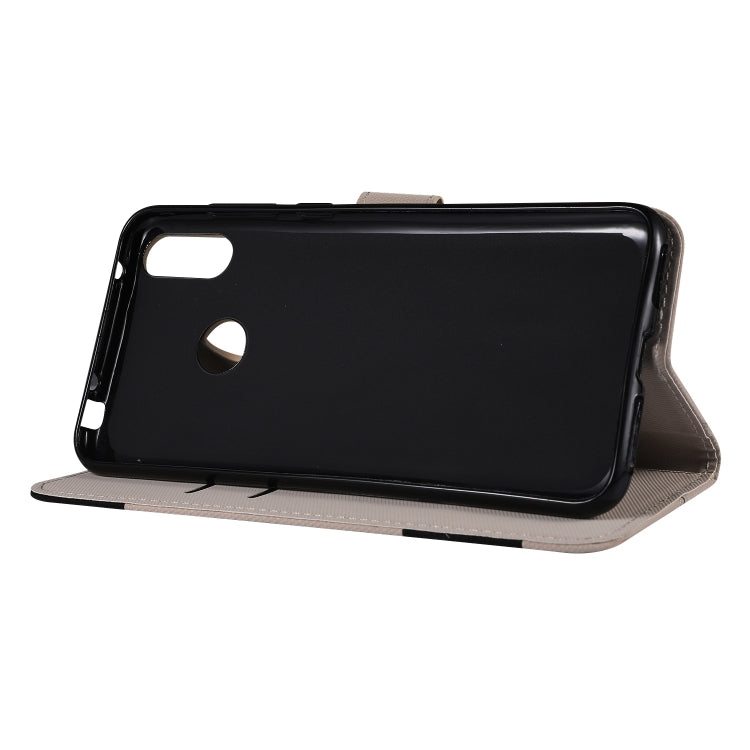 Fabric Stitching Embroidery Horizontal Flip Leather Case With Holder & Card Slots & Wallet for Huawei Y7 Prime / Y7