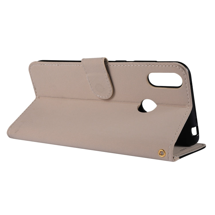 Fabric Stitching Embroidery Horizontal Flip Leather Case With Holder & Card Slots & Wallet for Huawei Y7 Prime / Y7