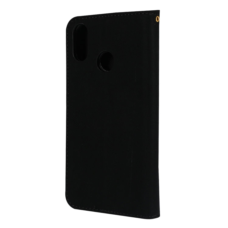 Fabric Stitching Embroidery Horizontal Flip Leather Case With Holder & Card Slots & Wallet for Huawei Y7 Prime / Y7