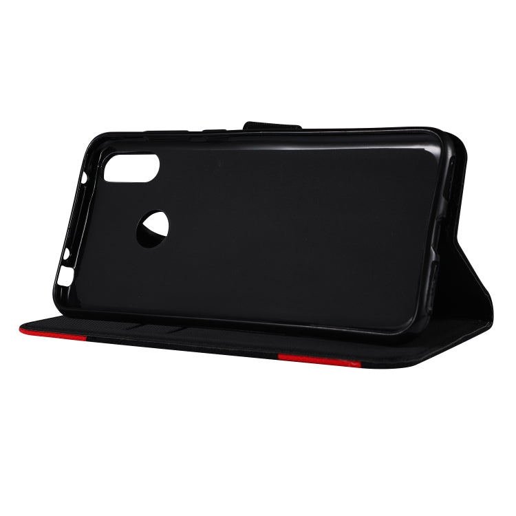 Fabric Stitching Embroidery Horizontal Flip Leather Case With Holder & Card Slots & Wallet for Huawei Y7 Prime / Y7