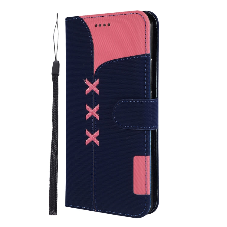 Fabric Stitching Embroidery Horizontal Flip Leather Case With Holder & Card Slots & Wallet for Huawei Y7 Prime / Y7