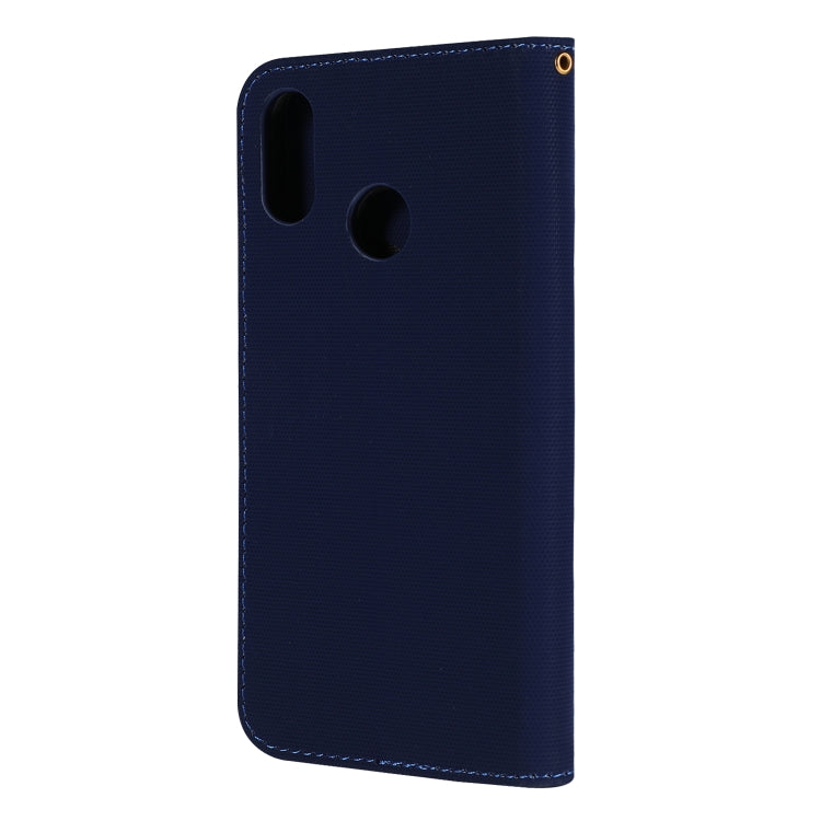 Fabric Stitching Embroidery Horizontal Flip Leather Case With Holder & Card Slots & Wallet for Huawei Y7 Prime / Y7