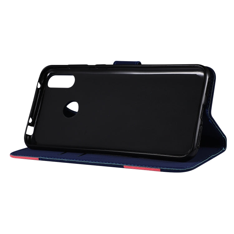 Fabric Stitching Embroidery Horizontal Flip Leather Case With Holder & Card Slots & Wallet for Huawei Y7 Prime / Y7