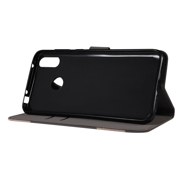 Fabric Stitching Embroidery Horizontal Flip Leather Case With Holder & Card Slots & Wallet for Huawei Y7 Prime / Y7