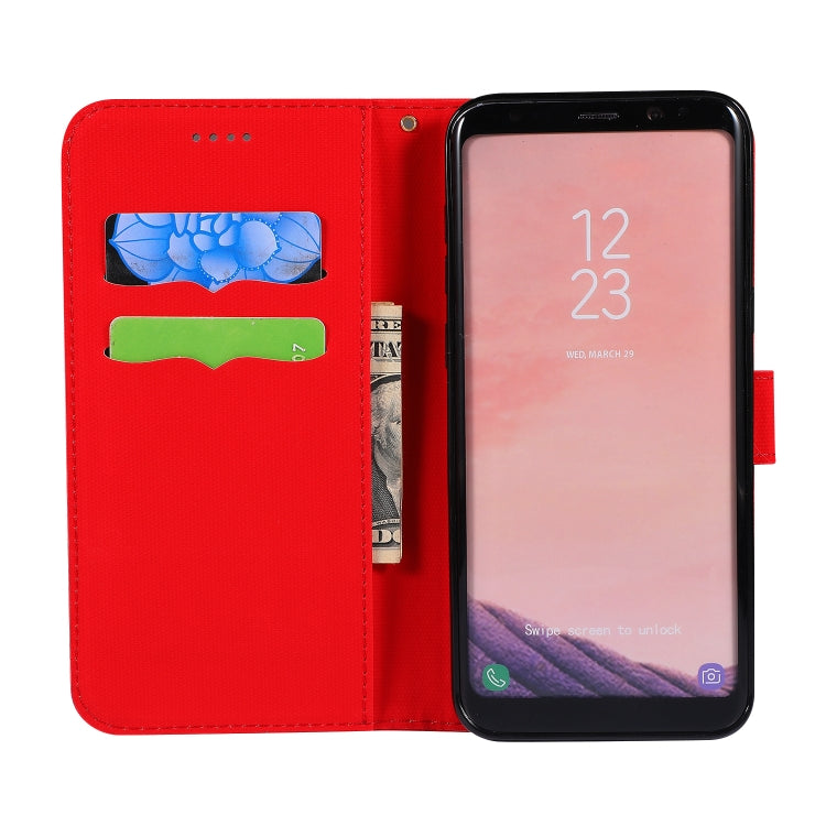 Fabric Stitching Embroidery Horizontal Flip Leather Case With Holder & Card Slots & Wallet for Galaxy S8