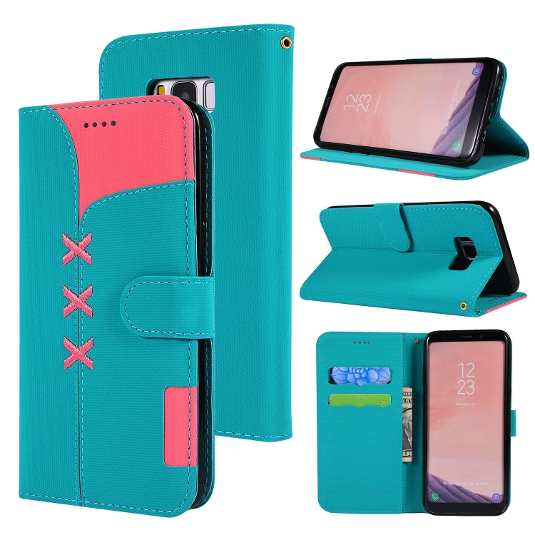 Fabric Stitching Embroidery Horizontal Flip Leather Case With Holder & Card Slots & Wallet for Galaxy S8