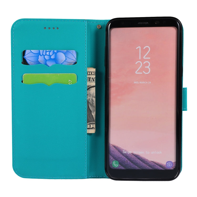 Fabric Stitching Embroidery Horizontal Flip Leather Case With Holder & Card Slots & Wallet for Galaxy S8