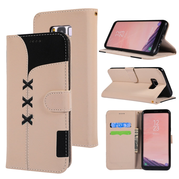 Fabric Stitching Embroidery Horizontal Flip Leather Case With Holder & Card Slots & Wallet for Galaxy S8