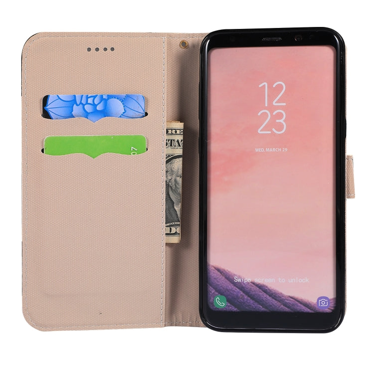 Fabric Stitching Embroidery Horizontal Flip Leather Case With Holder & Card Slots & Wallet for Galaxy S8