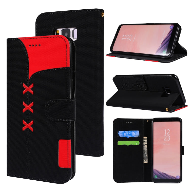 Fabric Stitching Embroidery Horizontal Flip Leather Case With Holder & Card Slots & Wallet for Galaxy S8