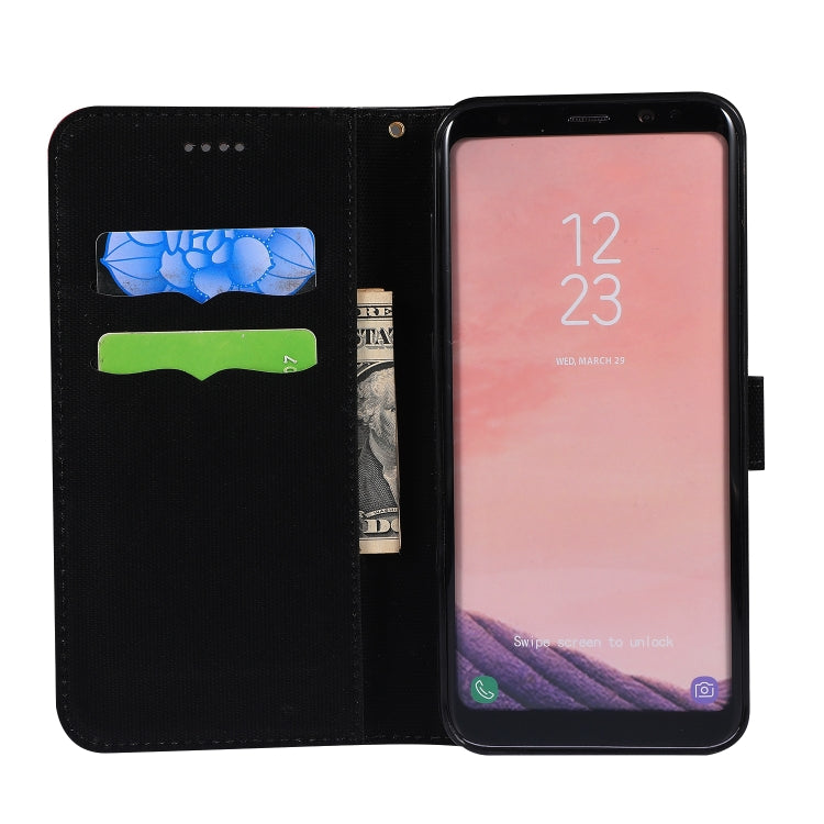 Fabric Stitching Embroidery Horizontal Flip Leather Case With Holder & Card Slots & Wallet for Galaxy S8