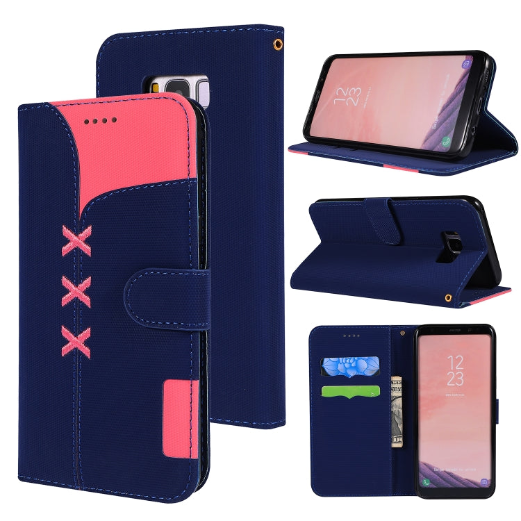 Fabric Stitching Embroidery Horizontal Flip Leather Case With Holder & Card Slots & Wallet for Galaxy S8