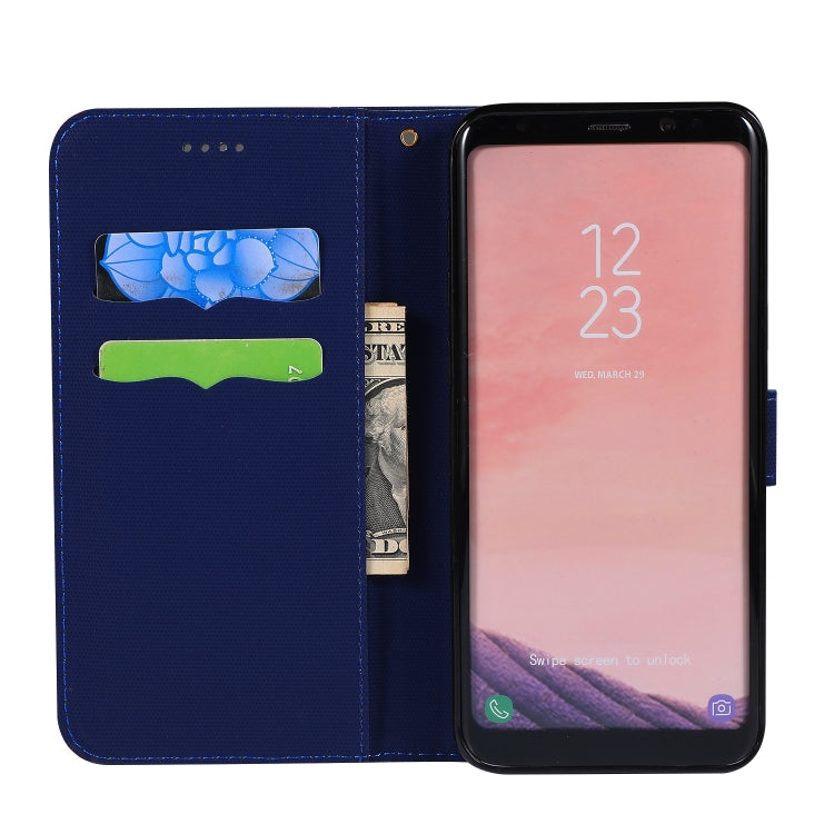 Fabric Stitching Embroidery Horizontal Flip Leather Case With Holder & Card Slots & Wallet for Galaxy S8