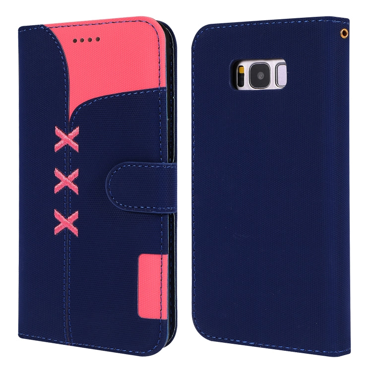 Fabric Stitching Embroidery Horizontal Flip Leather Case With Holder & Card Slots & Wallet for Galaxy S8