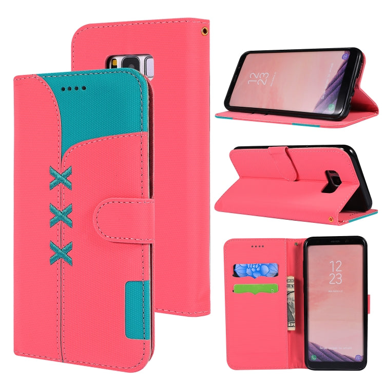 Fabric Stitching Embroidery Horizontal Flip Leather Case With Holder & Card Slots & Wallet for Galaxy S8