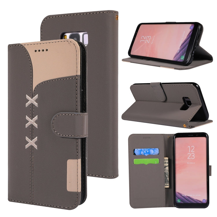 Fabric Stitching Embroidery Horizontal Flip Leather Case With Holder & Card Slots & Wallet for Galaxy S8