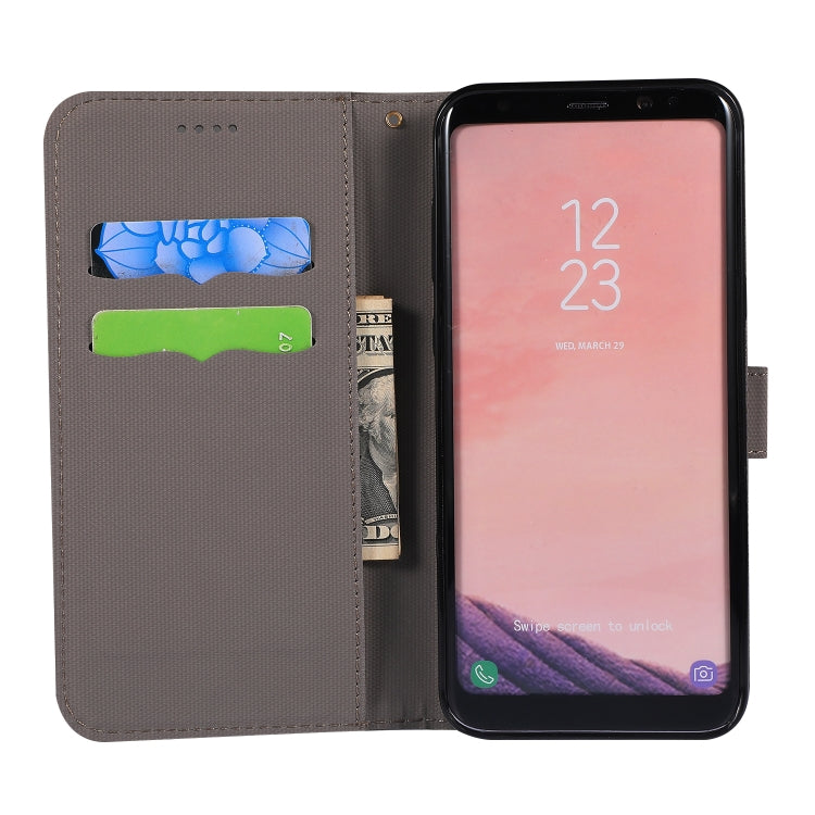 Fabric Stitching Embroidery Horizontal Flip Leather Case With Holder & Card Slots & Wallet for Galaxy S8