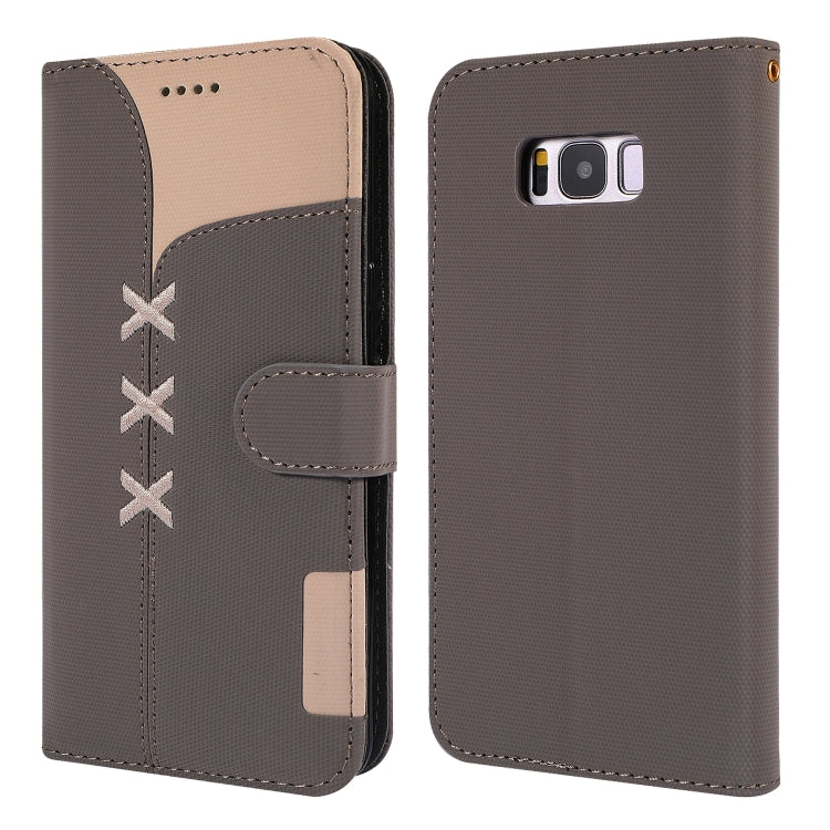 Fabric Stitching Embroidery Horizontal Flip Leather Case With Holder & Card Slots & Wallet for Galaxy S8