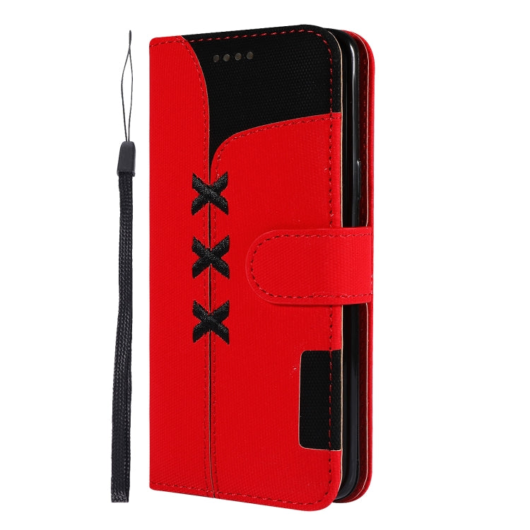 Fabric Stitching Embroidery Horizontal Flip Leather Case With Holder & Card Slots & Wallet for Galaxy S9