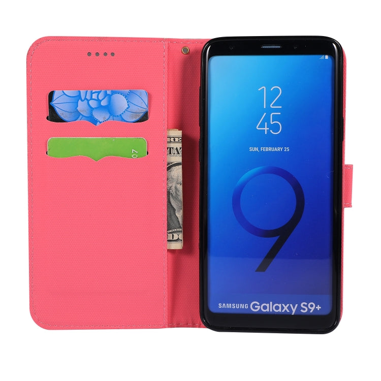 Fabric Stitching Embroidery Horizontal Flip Leather Case With Holder & Card Slots & Wallet for Galaxy S9+