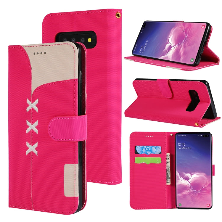 Fabric Stitching Embroidery Horizontal Flip Leather Case With Holder & Card Slots & Wallet for Galaxy S10