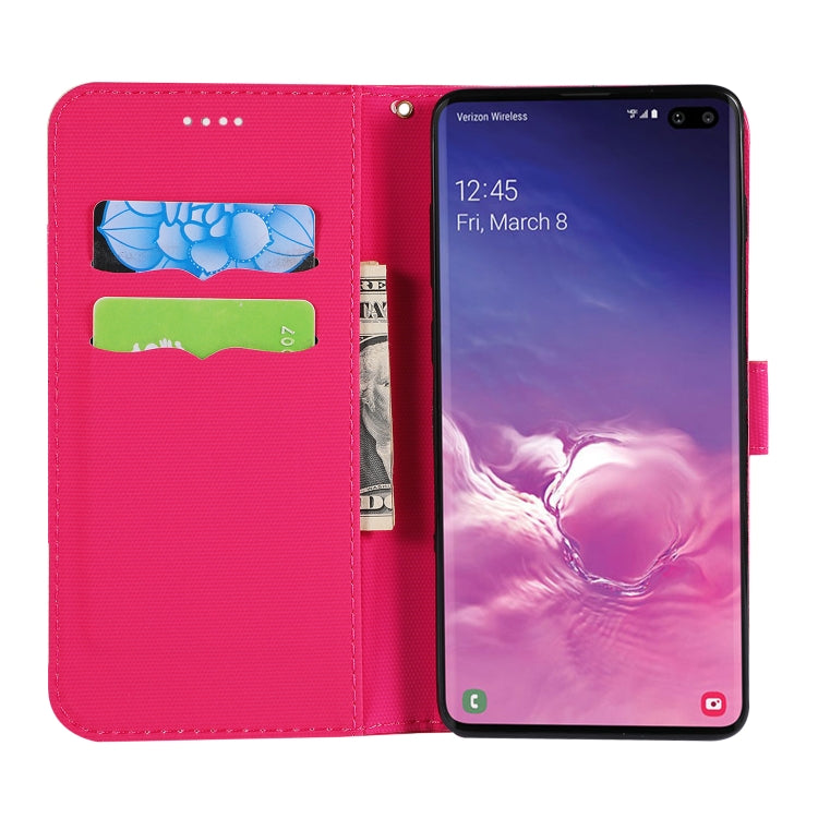 Fabric Stitching Embroidery Horizontal Flip Leather Case With Holder & Card Slots & Wallet for Galaxy S10