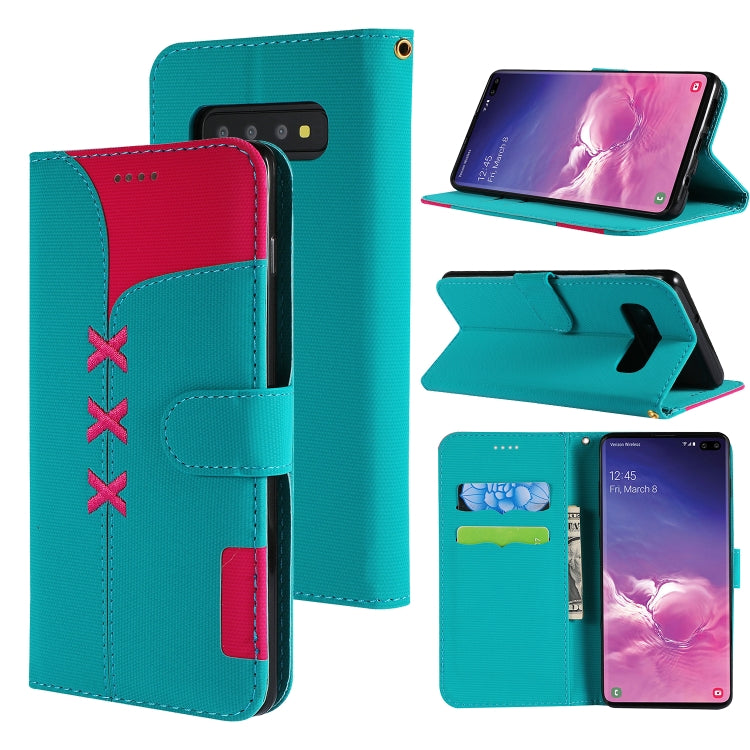 Fabric Stitching Embroidery Horizontal Flip Leather Case With Holder & Card Slots & Wallet for Galaxy S10