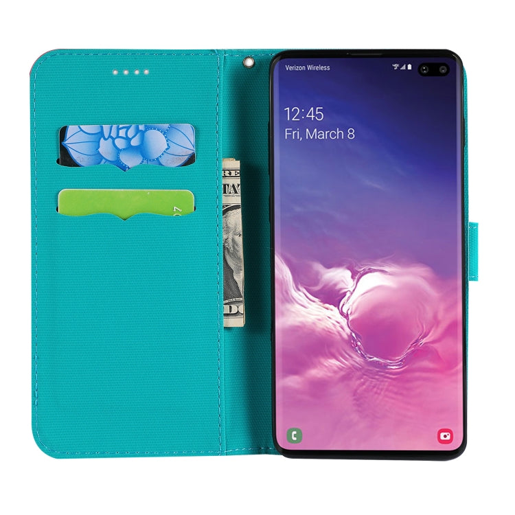 Fabric Stitching Embroidery Horizontal Flip Leather Case With Holder & Card Slots & Wallet for Galaxy S10