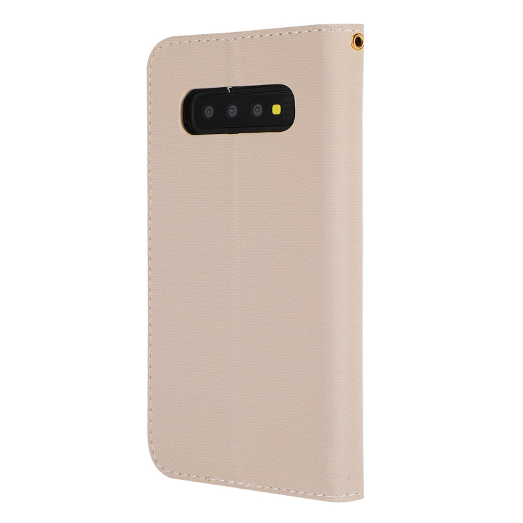 Fabric Stitching Embroidery Horizontal Flip Leather Case With Holder & Card Slots & Wallet for Galaxy S10