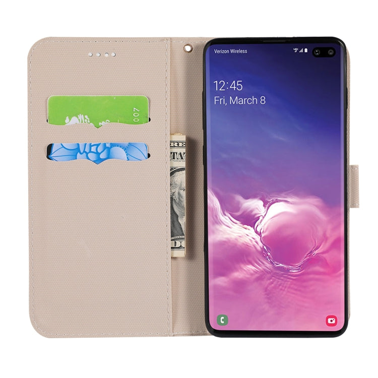 Fabric Stitching Embroidery Horizontal Flip Leather Case With Holder & Card Slots & Wallet for Galaxy S10