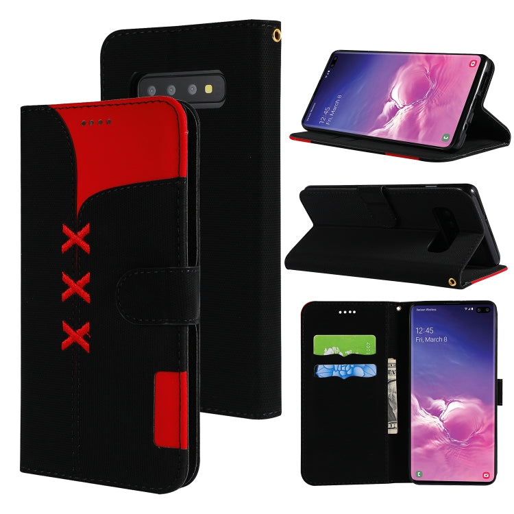 Fabric Stitching Embroidery Horizontal Flip Leather Case With Holder & Card Slots & Wallet for Galaxy S10