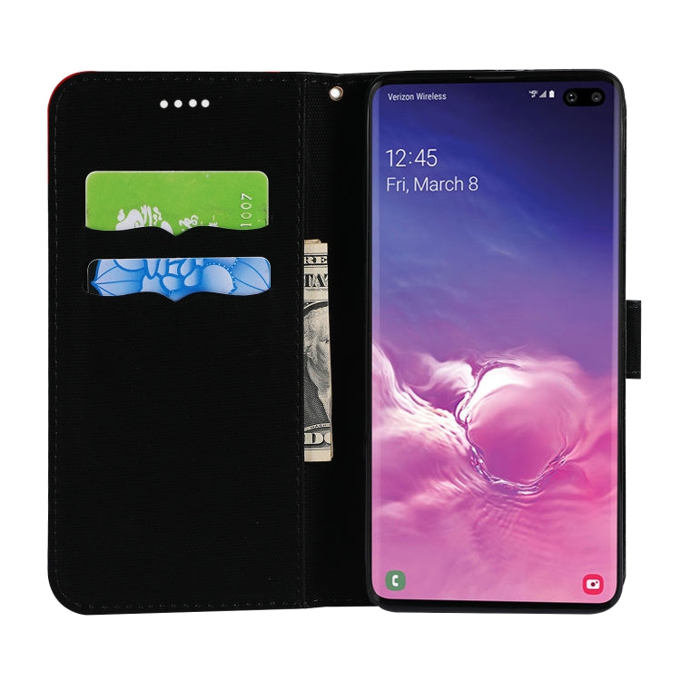 Fabric Stitching Embroidery Horizontal Flip Leather Case With Holder & Card Slots & Wallet for Galaxy S10