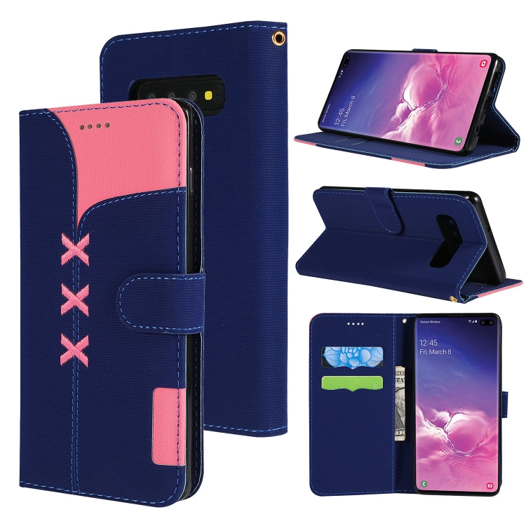 Fabric Stitching Embroidery Horizontal Flip Leather Case With Holder & Card Slots & Wallet for Galaxy S10