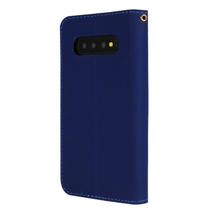 Fabric Stitching Embroidery Horizontal Flip Leather Case With Holder & Card Slots & Wallet for Galaxy S10