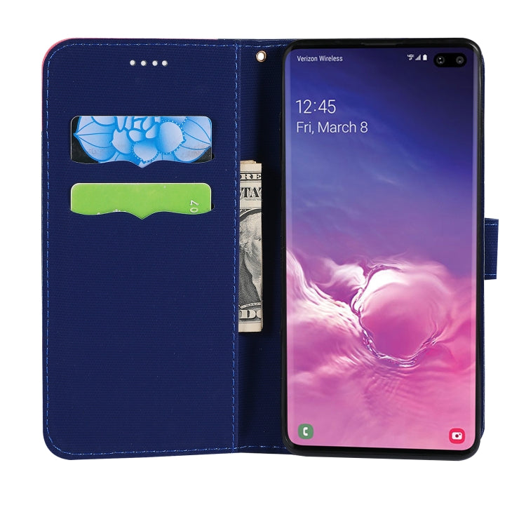 Fabric Stitching Embroidery Horizontal Flip Leather Case With Holder & Card Slots & Wallet for Galaxy S10