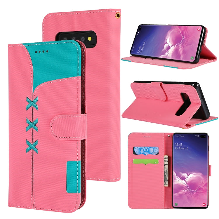 Fabric Stitching Embroidery Horizontal Flip Leather Case With Holder & Card Slots & Wallet for Galaxy S10