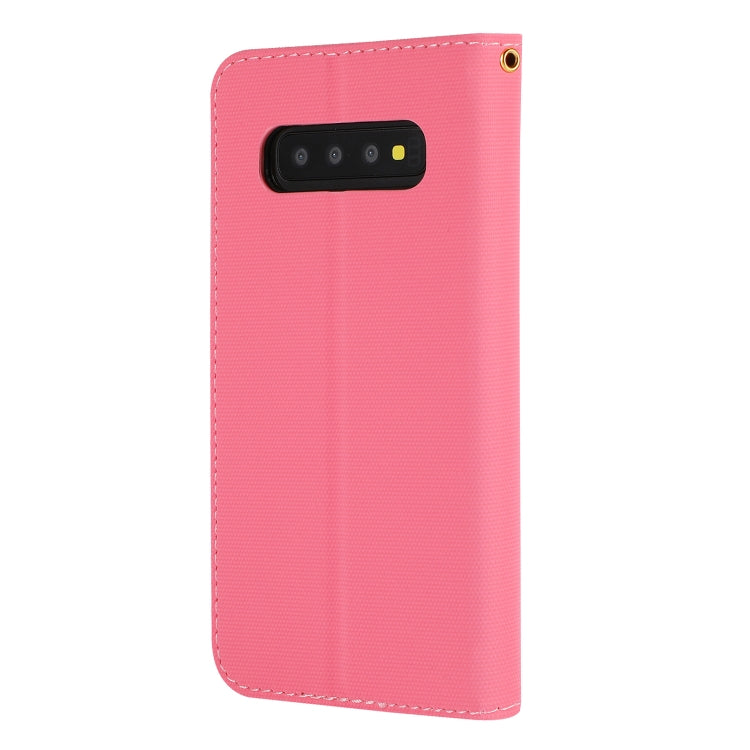 Fabric Stitching Embroidery Horizontal Flip Leather Case With Holder & Card Slots & Wallet for Galaxy S10