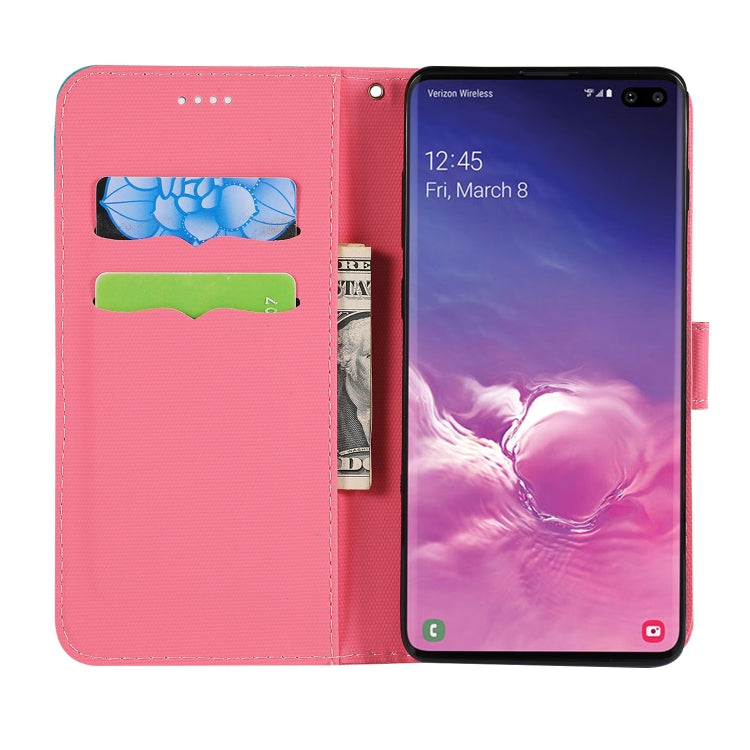 Fabric Stitching Embroidery Horizontal Flip Leather Case With Holder & Card Slots & Wallet for Galaxy S10