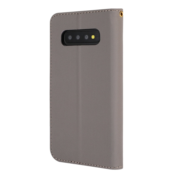 Fabric Stitching Embroidery Horizontal Flip Leather Case With Holder & Card Slots & Wallet for Galaxy S10