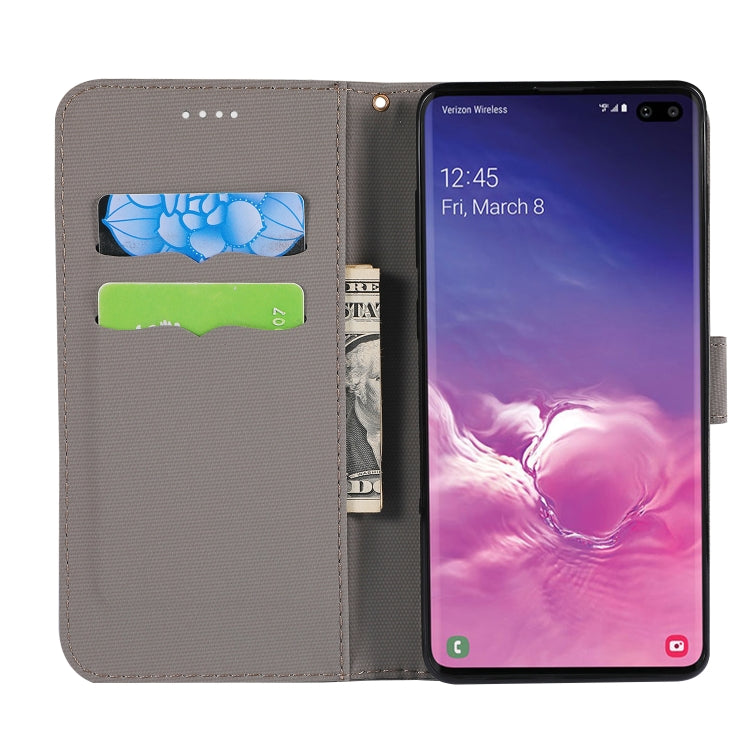 Fabric Stitching Embroidery Horizontal Flip Leather Case With Holder & Card Slots & Wallet for Galaxy S10