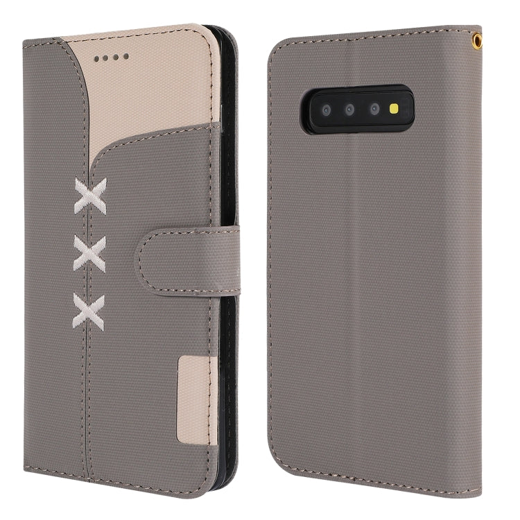 Fabric Stitching Embroidery Horizontal Flip Leather Case With Holder & Card Slots & Wallet for Galaxy S10