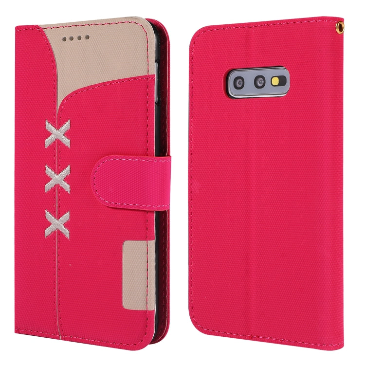 Fabric Stitching Embroidery Horizontal Flip Leather Case With Holder & Card Slots & Wallet for Galaxy S10e