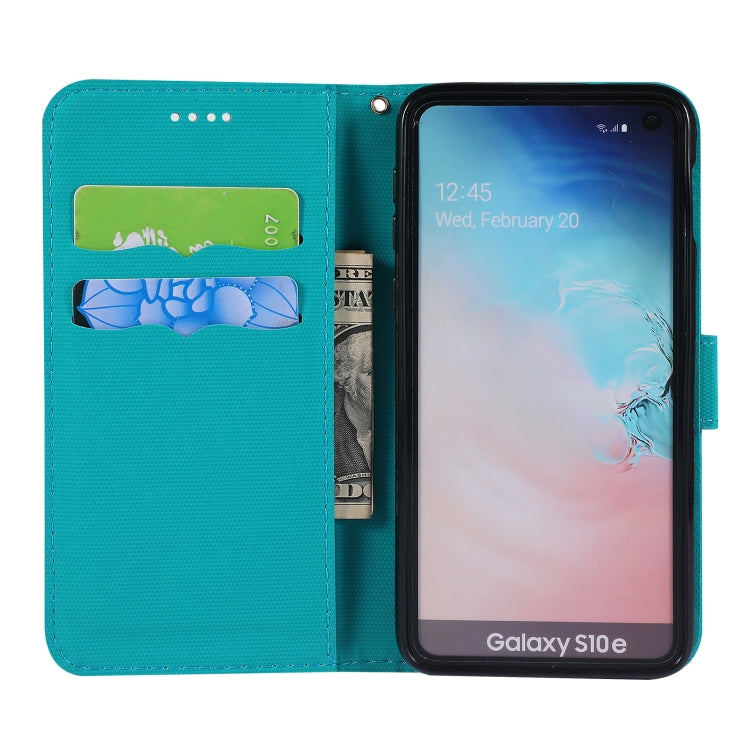 Fabric Stitching Embroidery Horizontal Flip Leather Case With Holder & Card Slots & Wallet for Galaxy S10e