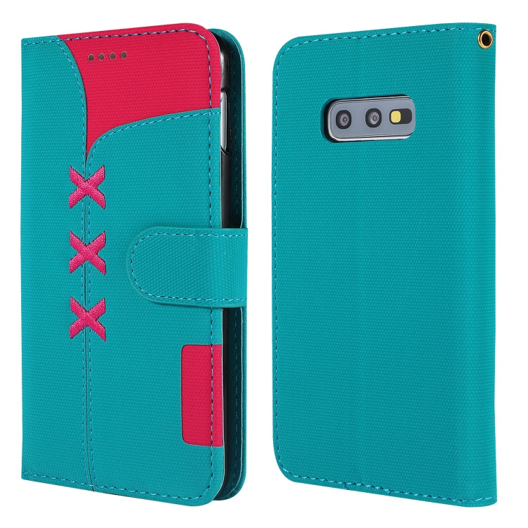 Fabric Stitching Embroidery Horizontal Flip Leather Case With Holder & Card Slots & Wallet for Galaxy S10e