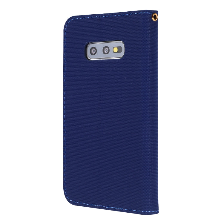 Fabric Stitching Embroidery Horizontal Flip Leather Case With Holder & Card Slots & Wallet for Galaxy S10e