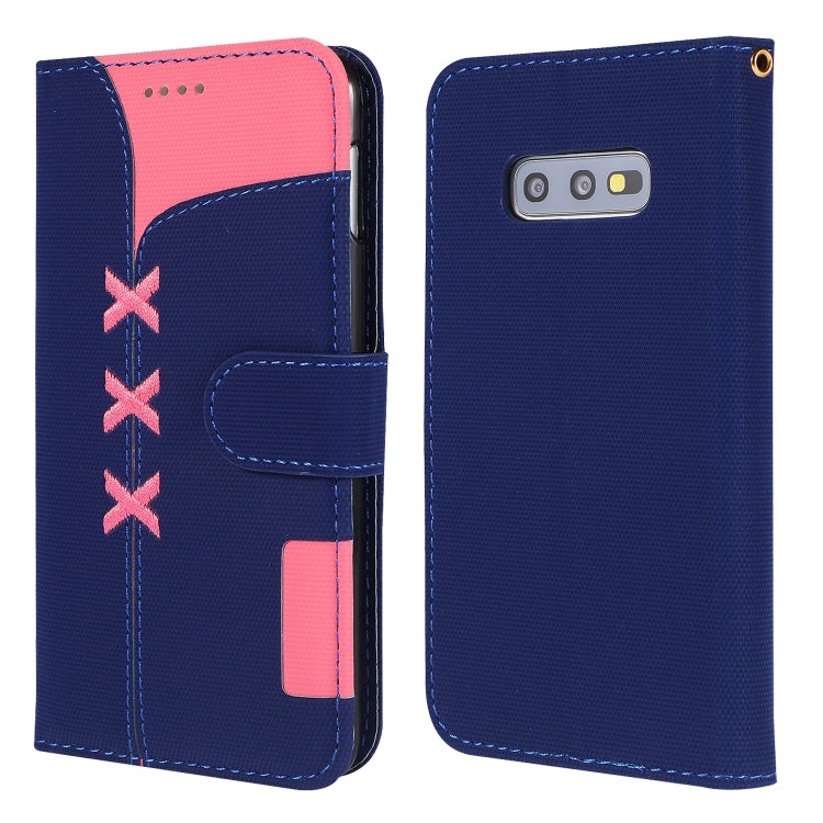 Fabric Stitching Embroidery Horizontal Flip Leather Case With Holder & Card Slots & Wallet for Galaxy S10e