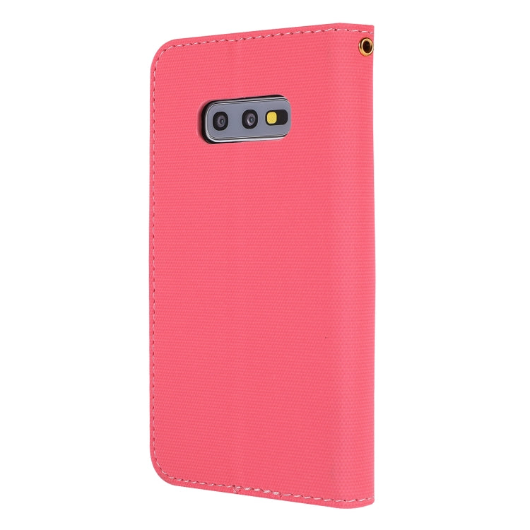 Fabric Stitching Embroidery Horizontal Flip Leather Case With Holder & Card Slots & Wallet for Galaxy S10e